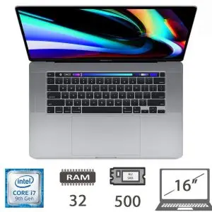MacBook Pro 16 T.Bar(2019)i7-9750H- 2,60Ghz/32/512 M2-SATA/UHD630/RP5300M(4GB)
